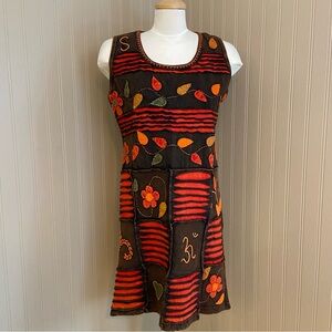 Ark Imports 100% Cotton Hippie Boho Patchwork Dress Women’s Size M-L